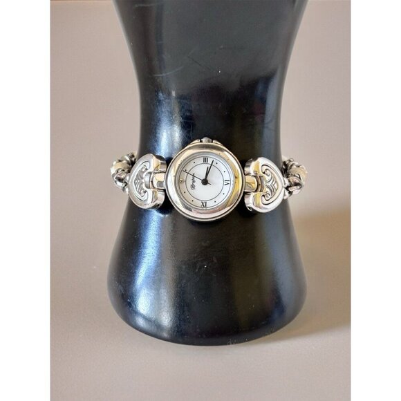 BRIGHTON Bismarck Silver & White Watch-Women’s-New Battery brighton tin included main image 6